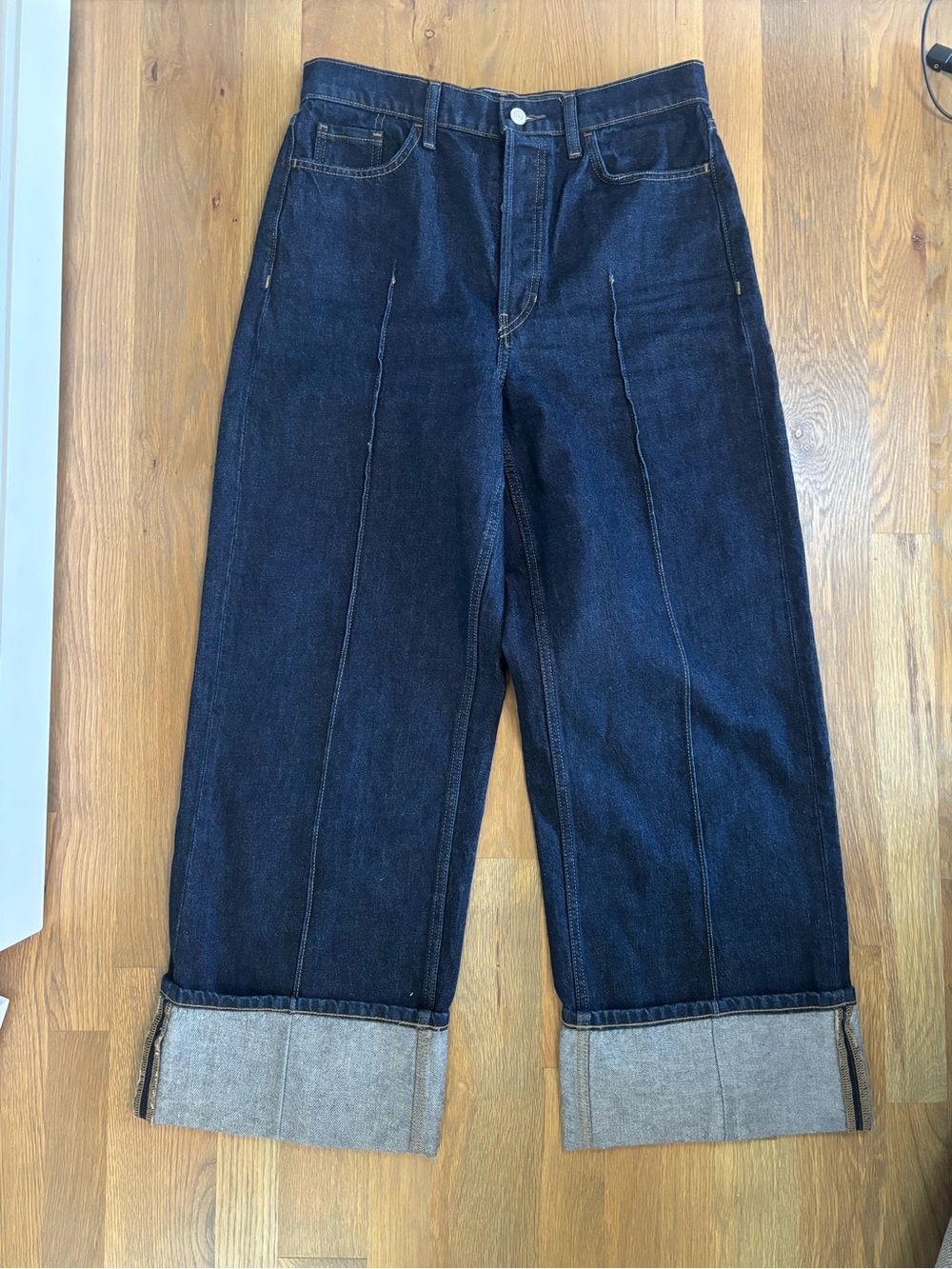 Banana Republic Dark Blue Relaxed Wide-Leg Jeans